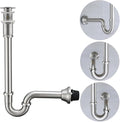 RANDOM Brass P Trap with Pop Up Drain Stopper Kit With Overflow, Brushed Nickel by RANDOM