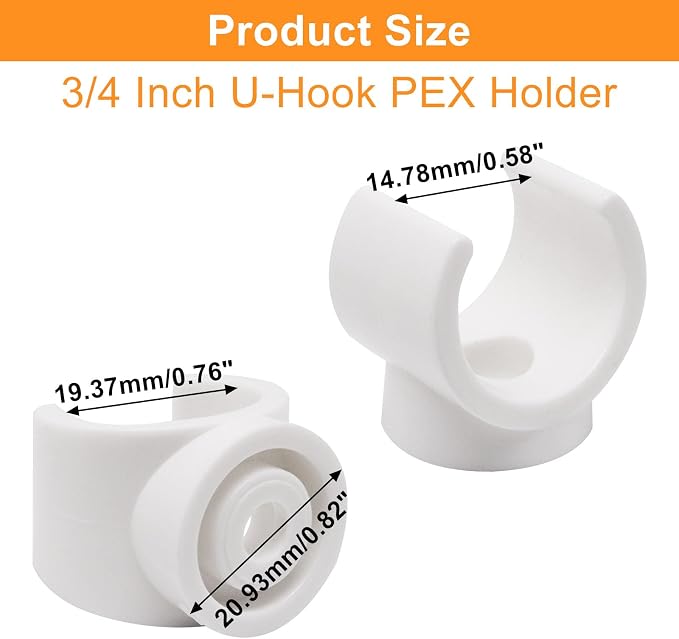 3/4 Inch PEX Clips Pipe Clamp 20 mm Pipe Hangers Pipe Holder PEX Tubing Clamps - Image 2