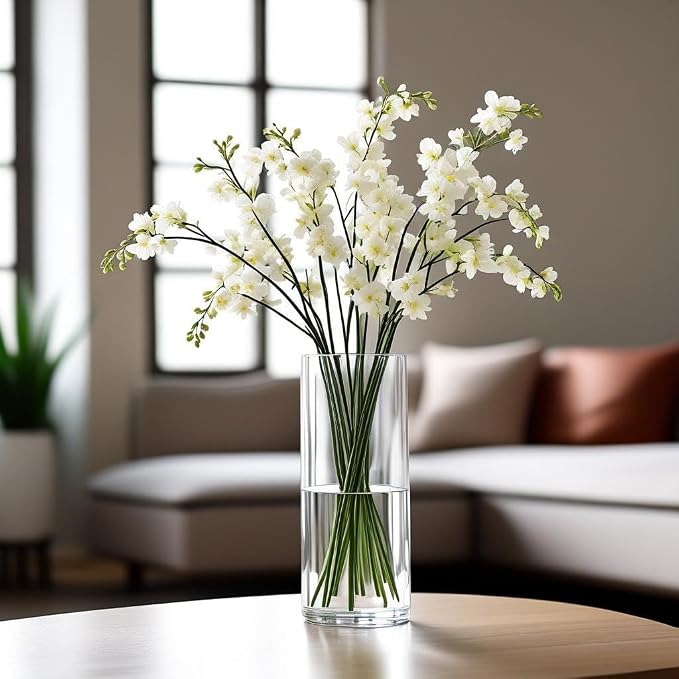 CYS Excel Clear Glass Cylinder Vase | Multiple Size Choices Glass Flower Vase - Image 5