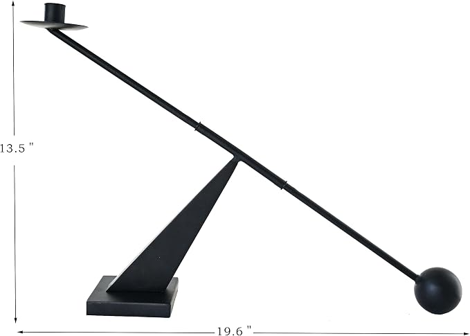 Black Metal Modern Candle Holder Candlestick Holders Decorative Candle Stand - Image 2