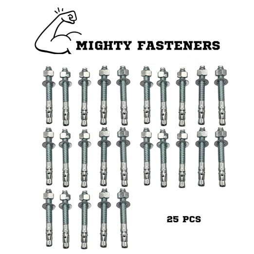 MIGHTY FASTENERS Zinc-Plated Steel Wedge Anchors, 3/4" X 6-1/4" - Image 3