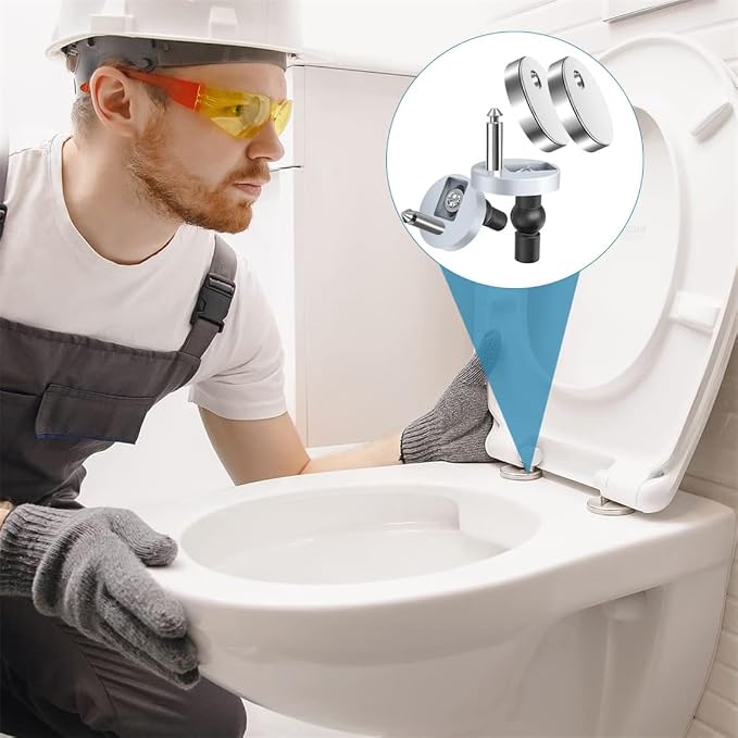 Toilet Seat Hinge Bolts Kit Quick Release Top Hinge Fixings Expanding Rubber - Image 7