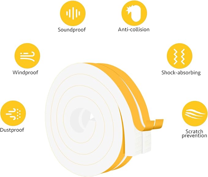 Thick Foam Seal, Strong Adhesive, Door Gap Filler & Draft Stopper | Fills Wide - Image 2