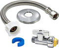 TTFLEX 12" Toilet Hose Kit 3/8" COMP x 7/8" BC Add 1/2" Push Shut Off Valve | by TTFLEX