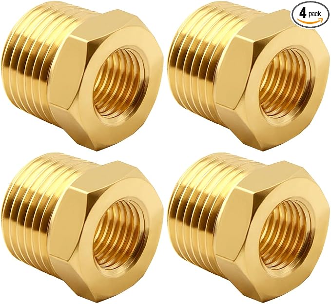 Uenede Brass 3/8" NPT Male to 1/8" NPT Female Reducer Bushing by Uenede