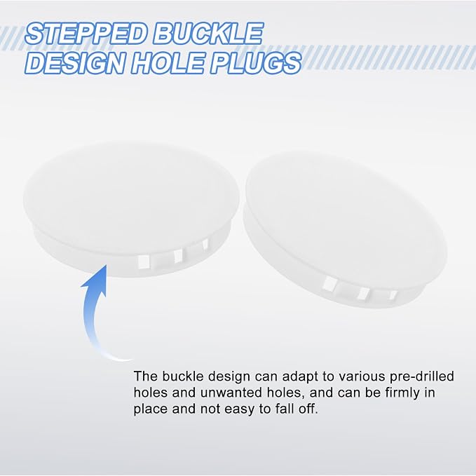 uxcell 4Pcs Plastic Hole Plugs, 65mm Flush Type Panel Plugs, Round Snap - Image 3