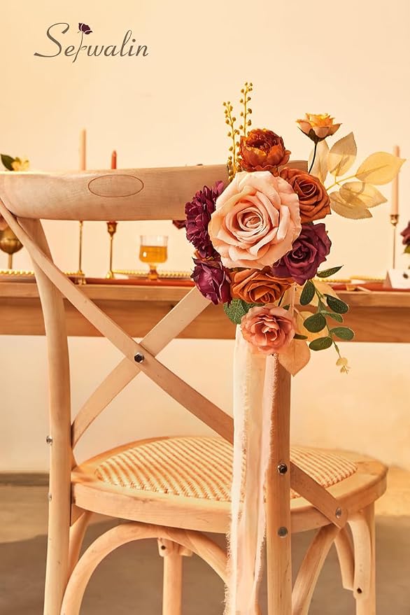 Serwalin 2PCS Artificial Flowers Orange Marigold Fall Flowers - Image 8