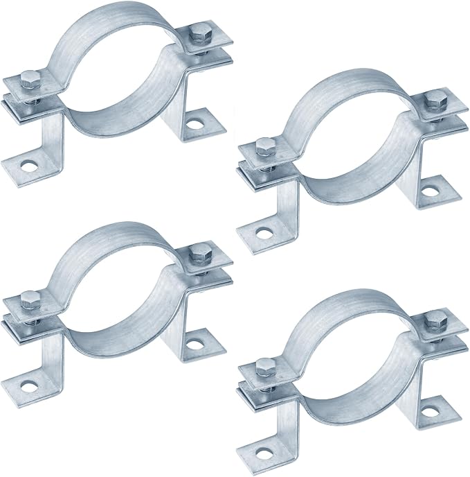 4 Pack Chimney Rigid Pipe Hanger Clamps, Wall Mount Offset B-Vent Bracket | - Image 4