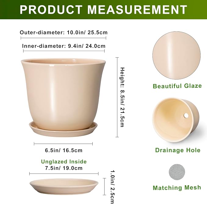 Ceramic Planter, 10 Inch Plant Pot - Image 2