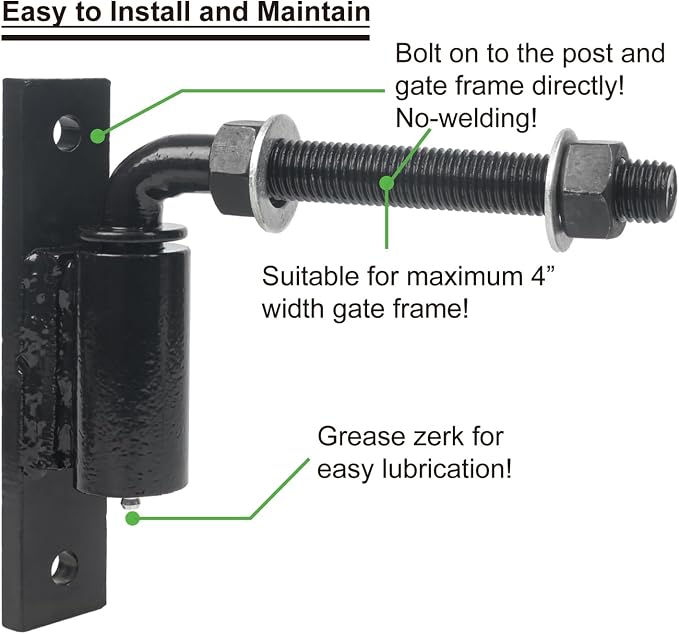 Industrial Heavy Duty Bolt on 3/4" J Bolt Gate Hinge - Image 3