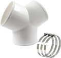 4 Inch 3-Way Duct Splitter | Y Shape Connector, Includes 3 Hose Clamps by Unknown