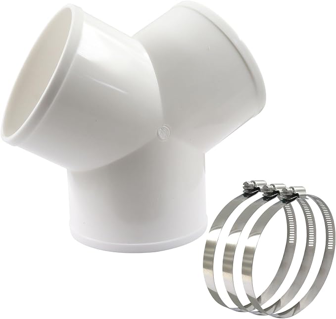 4 Inch 3-Way Duct Splitter | Y Shape Connector, Includes 3 Hose Clamps by Unknown