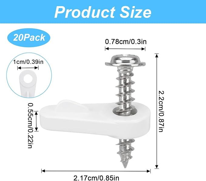 20 Pack Window Screen Clips for Window Screens Storm Door Panels | PL 7909 - Image 2