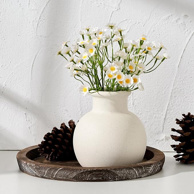 SIDUCAL Spotted Ceramic Modern Vase, 5.8 Inch Rustic Farmhouse Decorative Boho by SIDUCAL