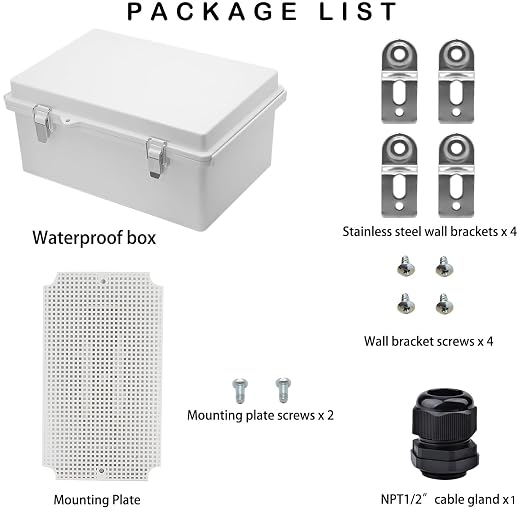Waterproof Electrical Box, IP67 Junction Box Stainless Steel Latch Hinged Grey - Image 5