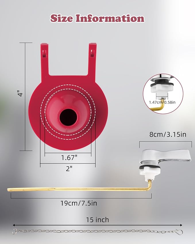 Hibbent Universal Metal Front Mount Toilet Handle - Image 6