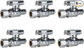 6-Pack Straight Stop Valve, 1/2" PEX x 3/8" OD Compression | Brass, Quarter Turn by SUNGATOR