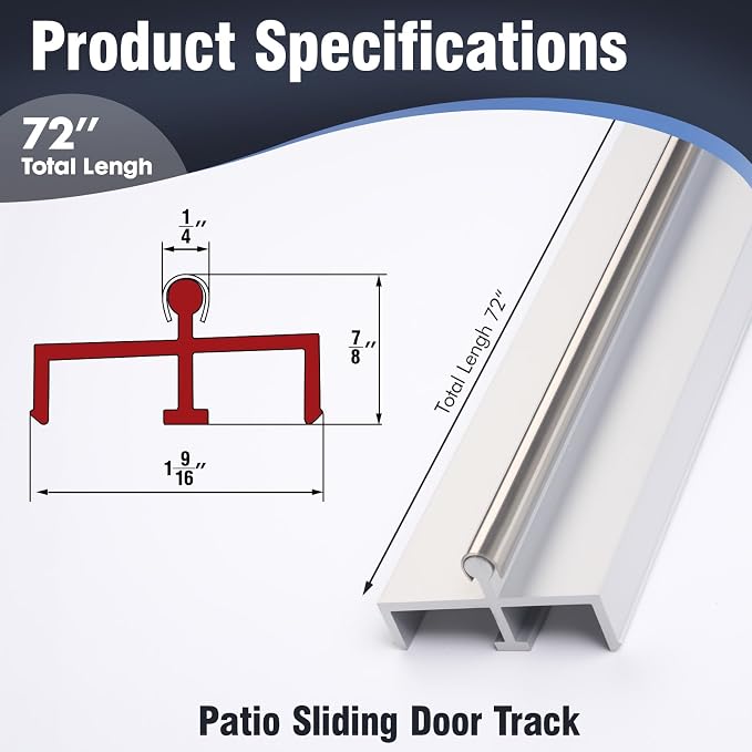 Aluminum Sliding Door Double Panel Track, Sliding Door Bottom Track, Paito - Image 3