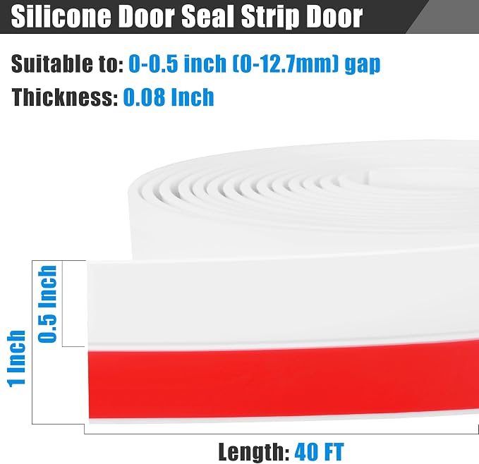 Draft Seal Tape for Doors and Windows 1 in x 40 Ft Silicone Weather Stripping - Image 2