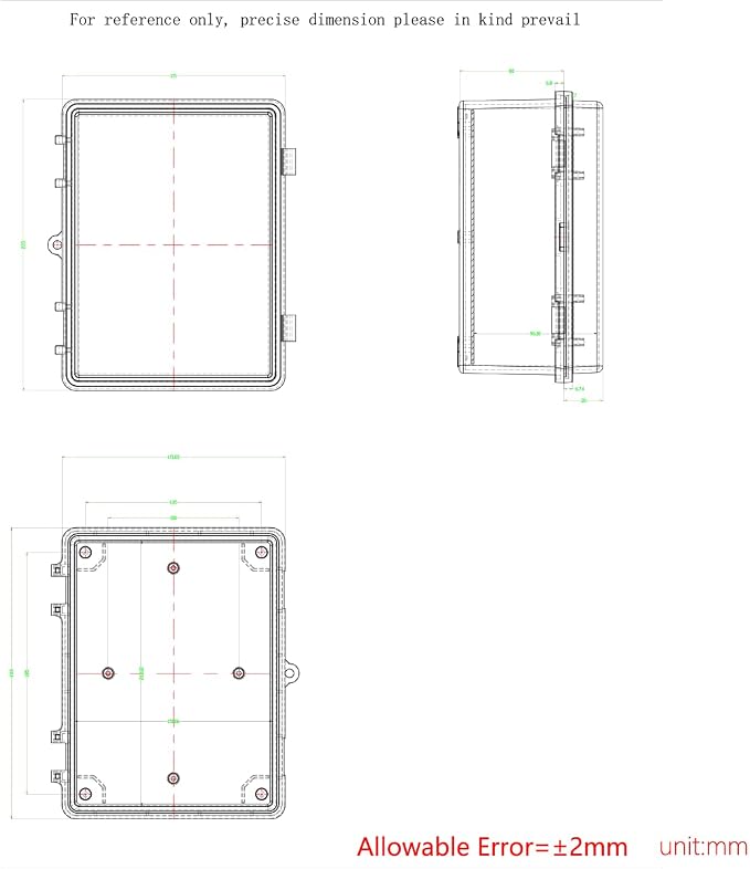 Junction Box, Hinged Black Cover IP67 Waterproof ABS Project Box - Image 6