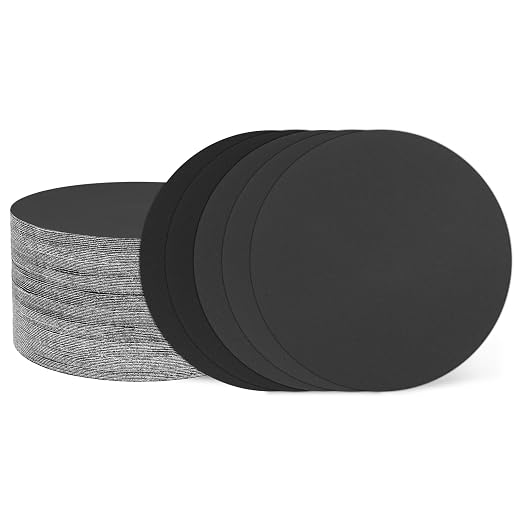 HARFINGTON 50Pcs 6Inch Sanding Disc Hook & Loop Black Silicon Carbide | by HARFINGTON
