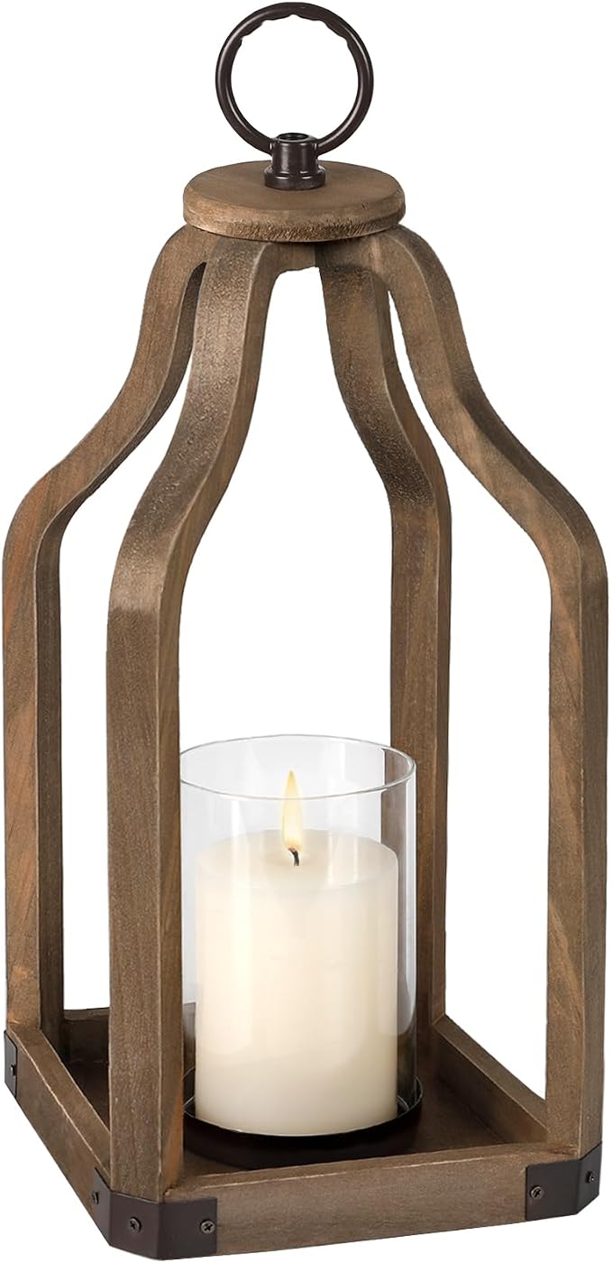 Rustic Wood Lantern Candle Holder by SUJUN