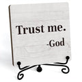 Inspirational Office Desk Decor, Trust Me God Sign, Desk Decorations by JUSITAKEET