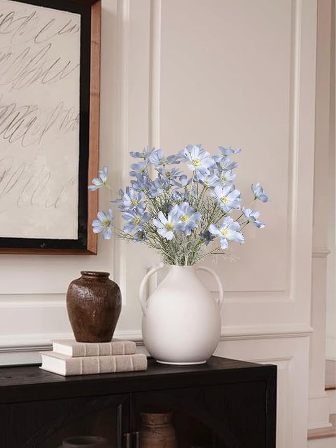 6PCS Daisy Flowers Artificial 24'' Blue Flowers Artificial Wildflowers Silk - Image 8
