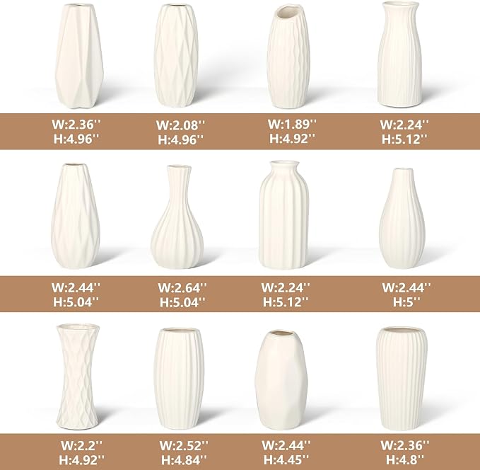 BEAHOT Ceramic Bud Vase Set of 12 - Image 2
