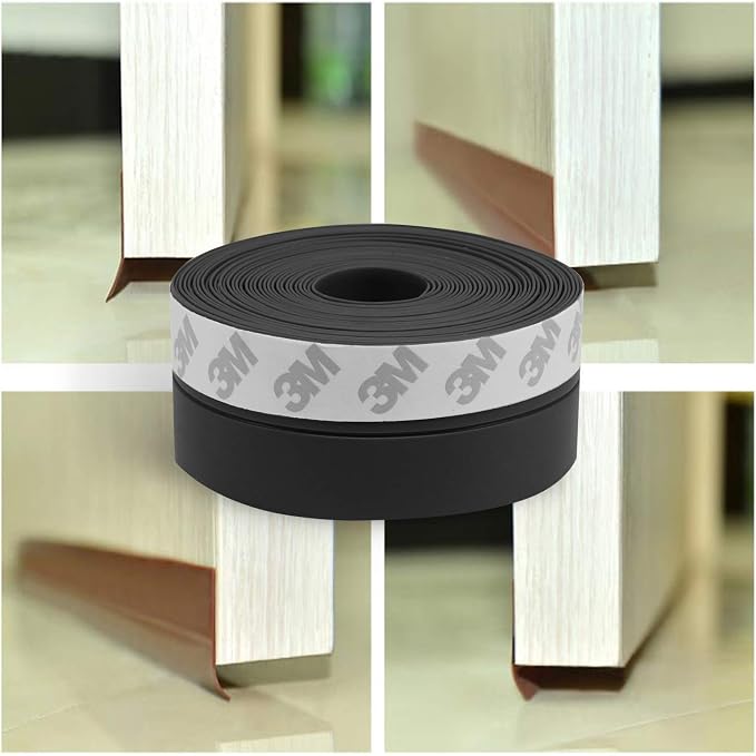 TAROSE Weather Stripping, Silicone Door Seal Strip Door 16 Feet Long Black | - Image 7