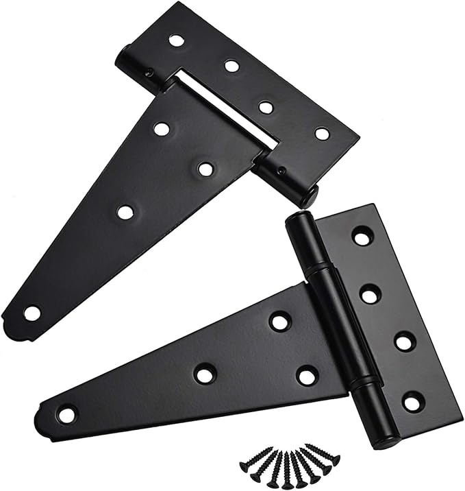6 Inch T-Strap Heavy Duty Shed Door Hinges, Yard Door, Barn Door Gates - Image 2