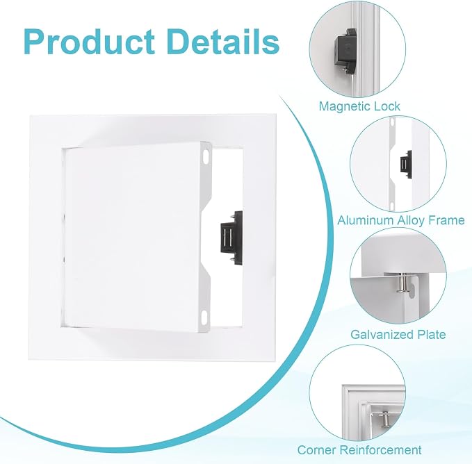 PATIKIL Drywall Access Panel 7x7 Inch, Aluminum Frame Wall Hole Cover Plumbing - Image 3