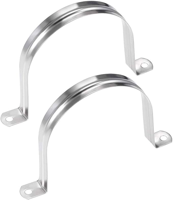 2 Pcs 5inch Rigid Pipe Strap, Two Hole Stainless Steel Strap U Bracket by Unknown