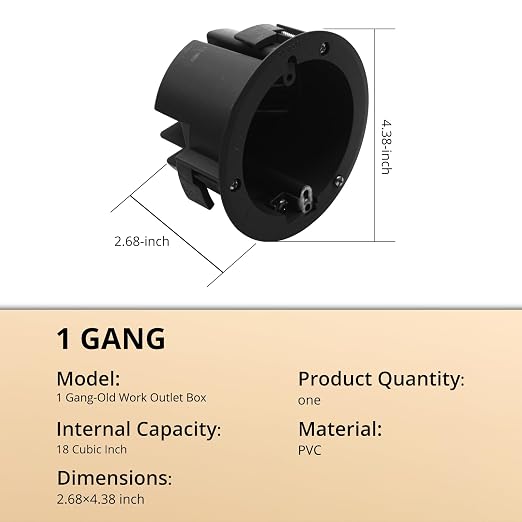 4'' Old Work Round Electrical Box, 18 Cu. in., fire rated 2 hours, adjustable - Image 4