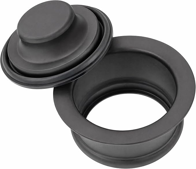 Garbage Disposal Stopper & Flange Kit, Matte Black Sink Stopper 3-1/2" by Unknown