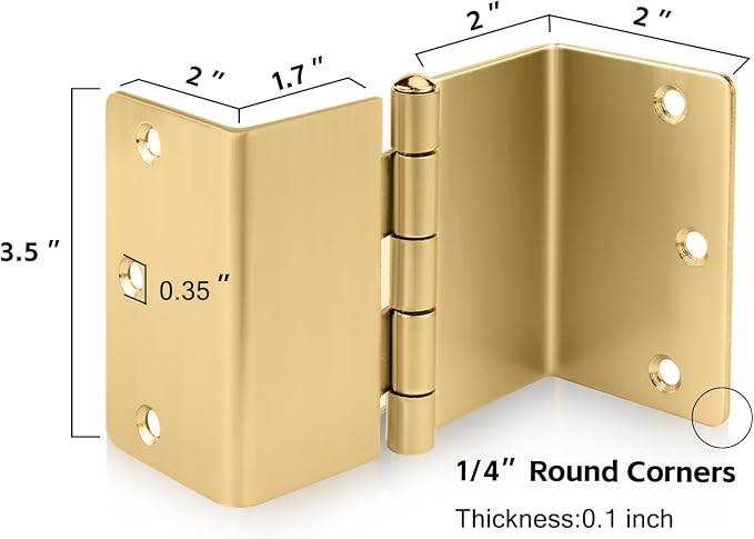 12 Pack Gold Offset Hinges 3.5 Inch Expandable Door Hinges Heavy Duty - Image 2