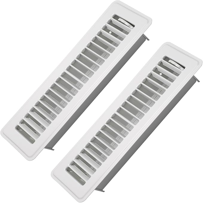 Howeall 2" x 10" 2 Pack Floor Vents Floor Registers, Heavy Duty Metal Heat Air by Howeall