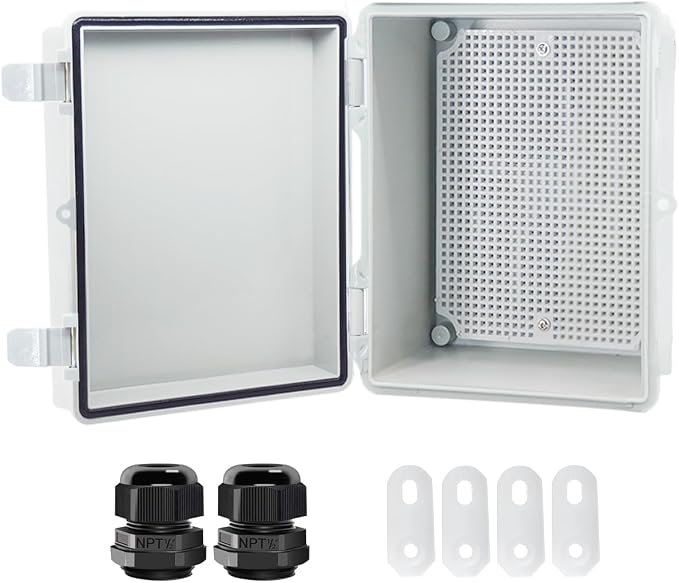 Junction Box, Hinged Cover IP67 Waterproof ABS Project Box by Otdorpatio