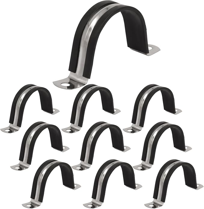BokWin 2 Inch Stainless Steel Rigid Pipe Strap | Pipe Fasten Holder, 2 Holes U - Image 5