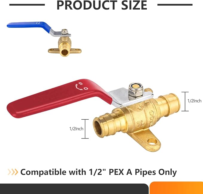 40PC HeSun 1/2 Inch PEX-A Expansion Ball Valve - Image 3