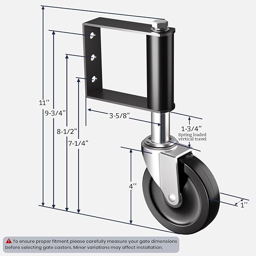Ronlap Gate Caster Wheels for Wooden Gate, 220 Lbs, 4 Inches, 2 Pack | Heavy - Image 7