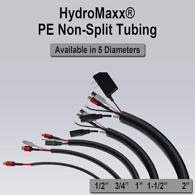 HydroMaxx® Flexible Polyethylene LDPE Non-Split Corrugated Wire Loom Tubing - Image 4