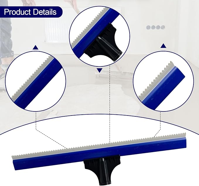Epoxy Floor Squeegee with Notched Rubber Blade, Soft Rubber Rake - Image 5