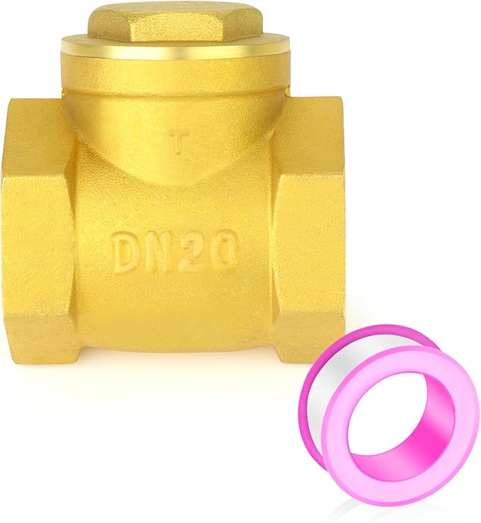 GASHER 1PCS Brass Swing Check Valve 3/4" Female Thread, Backflow Prevention by GASHER