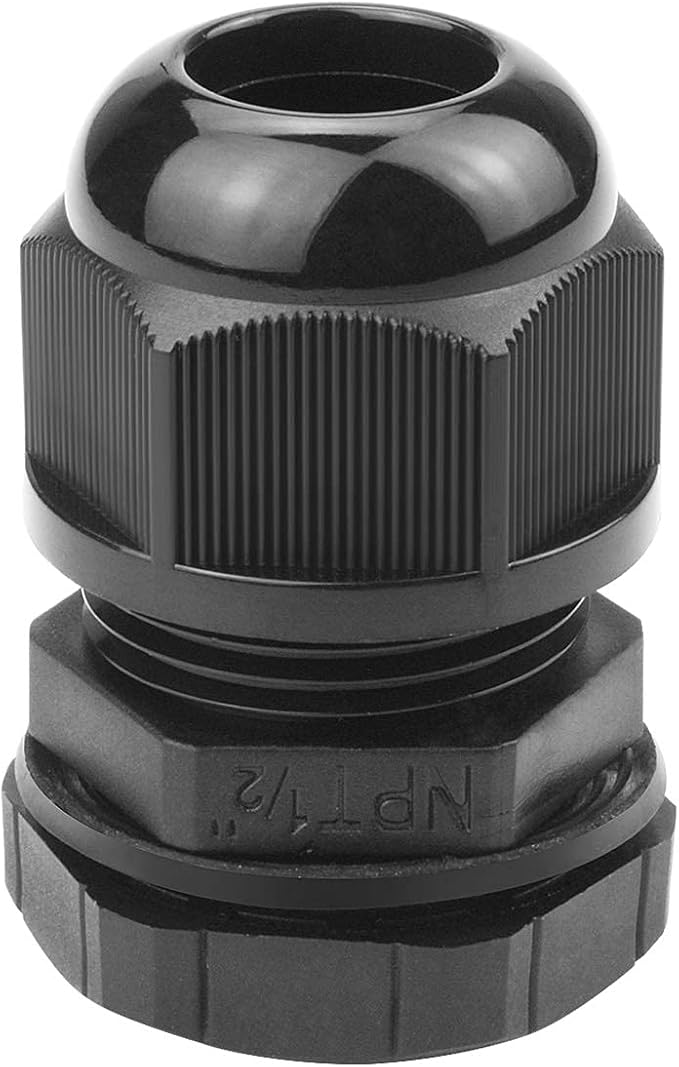 25 Pcs 1/2" IP68 Strain Relief Nylon Cord Grip NPT Cable Glands Adjustable UL by XHF