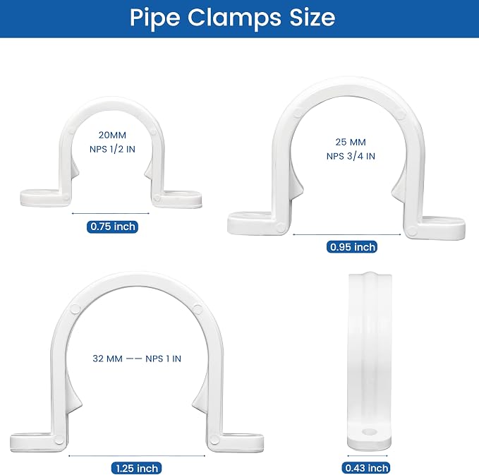 20 Set PVC conduit pipe strap clamps Φ32 MM - Image 6