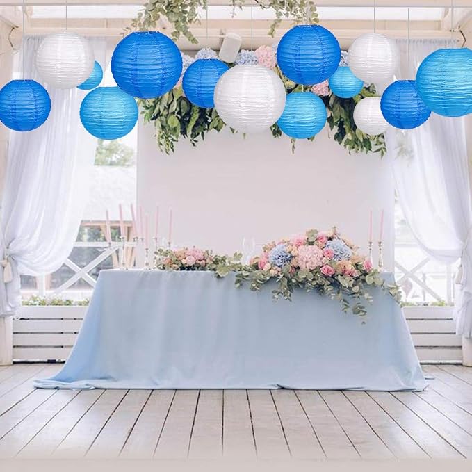 24pcs Hanging Round Paper Lanterns - Image 4