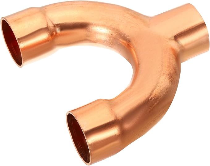 PATIKIL 1-1/8 Inch ID Copper Fitting, 3 Way Y Type 99.9% Pure Copper Pipe by PATIKIL