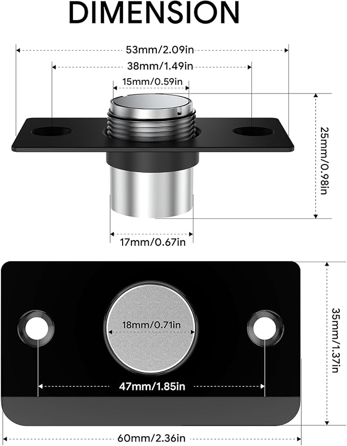 Door Ball Catch Hardware, Adjustable Hidden Magnetic Ball Catch, Stainless - Image 7