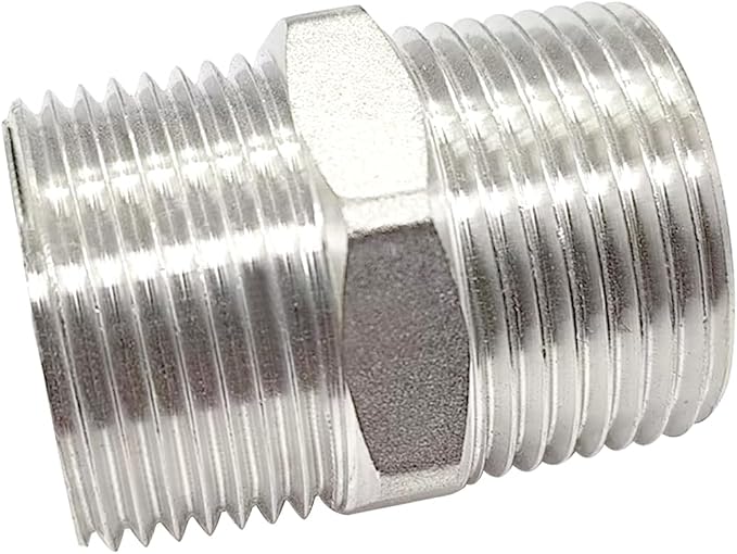 1-1/2" Male to 1-1/2" Male NPT Hex Nipple, Pipe Fittings 304 Stainless Steel - Image 5
